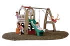 Κούνια κήπου δύο θέσεων με τσουλήθρα - Merryland Park